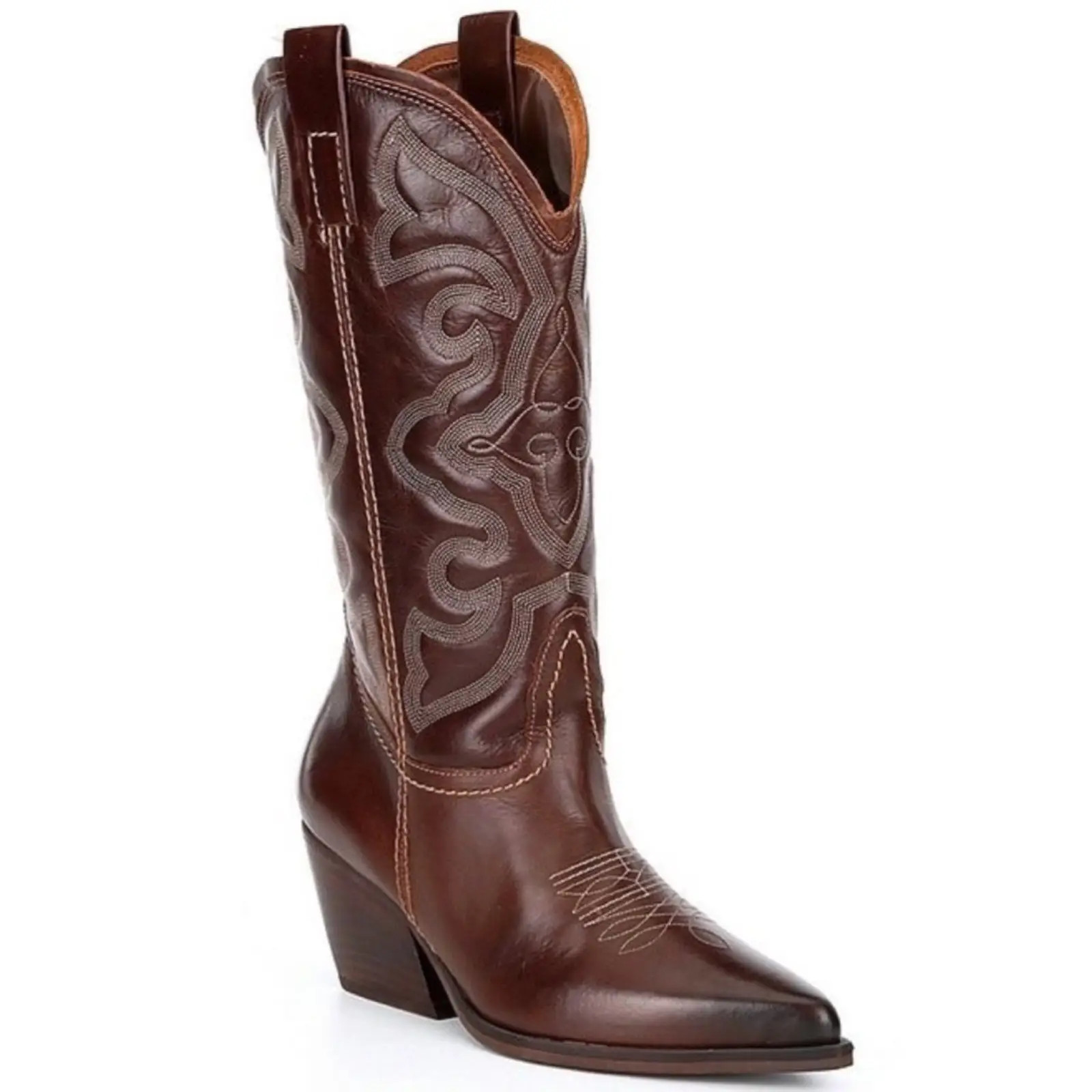 Bota Country Cowboy Feminina Marrom Bico Fino Cano Medio Christian Fischer Texana Couro | Dafiti (BR)
