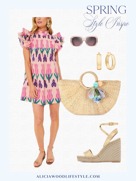 This darling print is bright, cheery and perfect for spring.  

Tuckernuck ruffle sleeve mini dress 
Sea grass tote
Rock stud espadrilles 
Gold hoop earrings 
Champagne sunglasses 

#LTKstyletip #LTKSeasonal #LTKover40