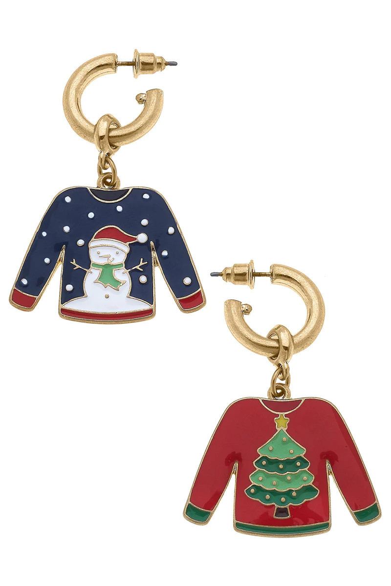 Noelle Ugly Christmas Sweater Earrings | CANVAS