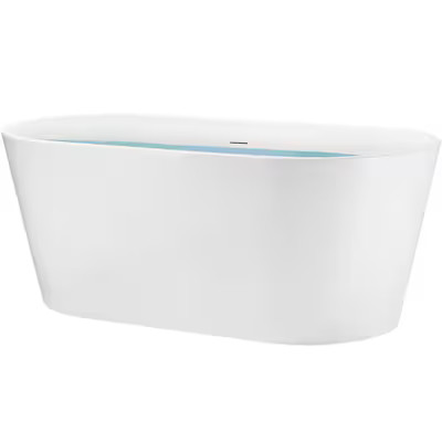 AKDY Freestanding Bathtub 28.7-in W x 53.9-in L Glossy White Acrylic Oval Center Drain Freestandi... | Lowe's