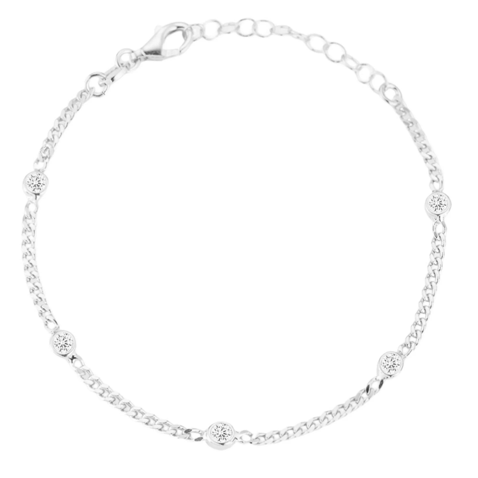 Sunkissed Sterling Sterling Silver Cubic Zirconia Curb Chain Bracelet | Kohl's