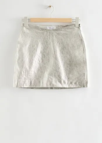 Metallic Leather Mini Skirt - Silver - & Other Stories GB | & Other Stories (EU + UK)