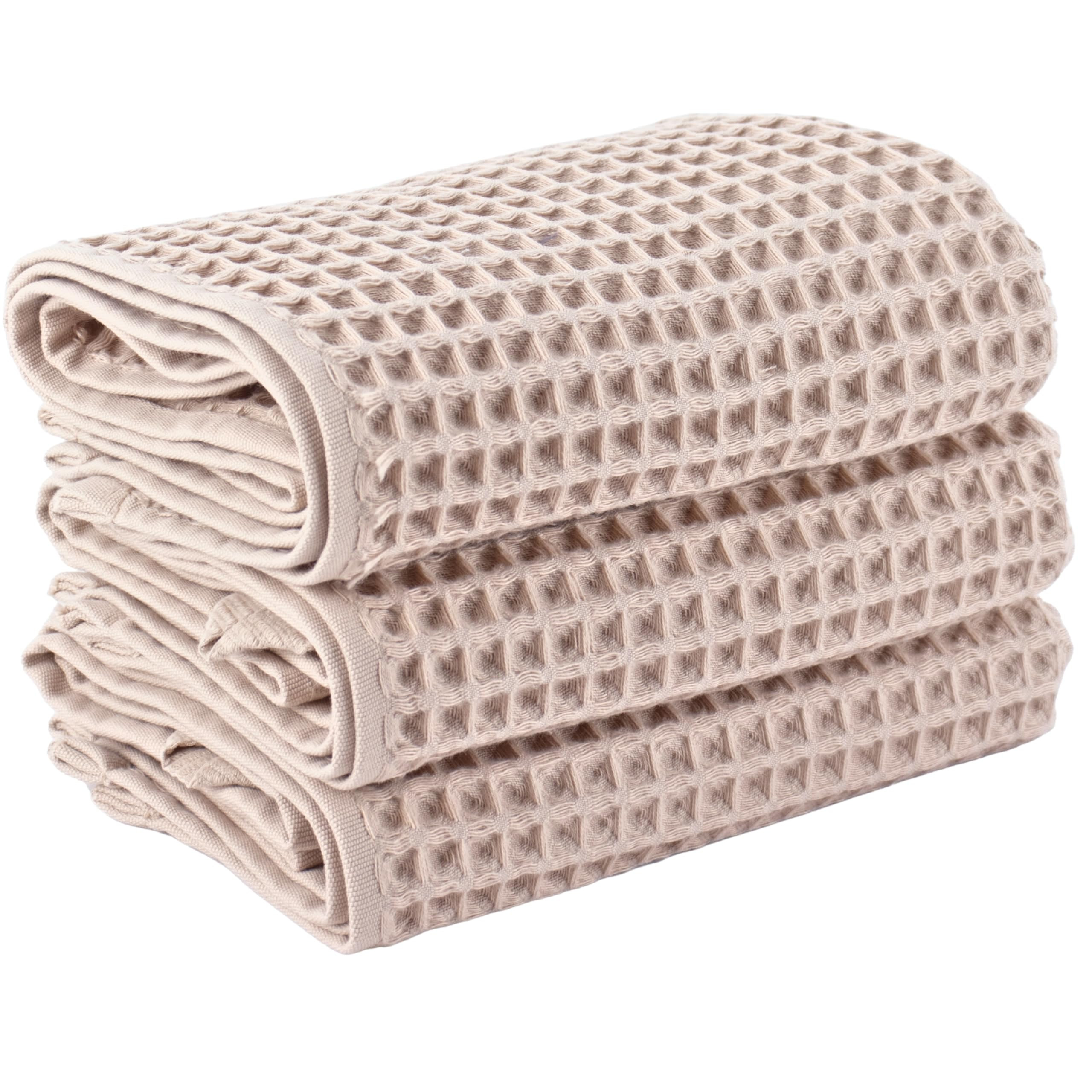 PÜSKÜL Natural 100% Turkish Cotton Waffle Kitchen Towels Set of 3 | Oeko-Tex, Premium Waffle Ha... | Amazon (US)