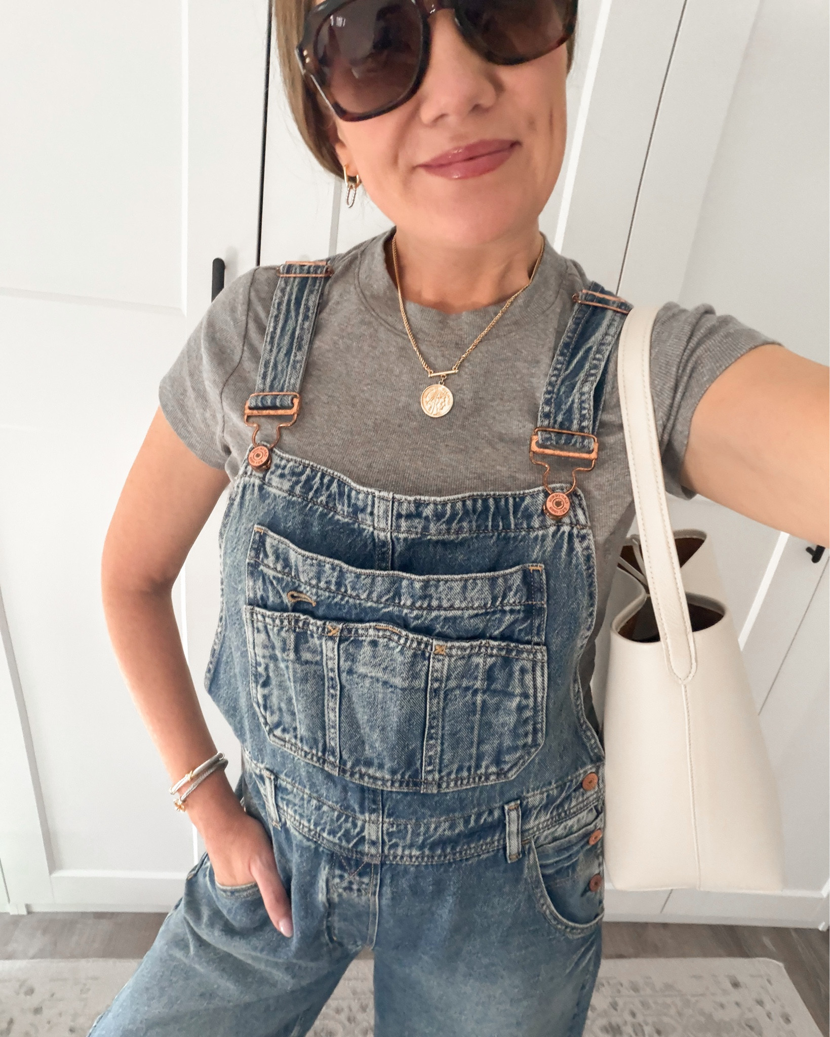 Viral spring fashion finds - new spring fashion that’s too good not to share with my friends! Barrel overalls that I want to wear every day, the cutest boatkin bag, comfy tortoise jelly flats that go with everything, repurposed fabric pouches from @miami.buythebag that everyone will be asking about, the perfect pair of white jeans that are so flattering and just $28 and lots more!

Look for less, wide leg white denim, luxury inspired, statement jean jacket, funnel neck, comfy and chic sandals, how to style spring trends over 40 style, the most flattering jeans for women over 40

#LTKSeasonal #LTKOver40 #LTKSaleAlert