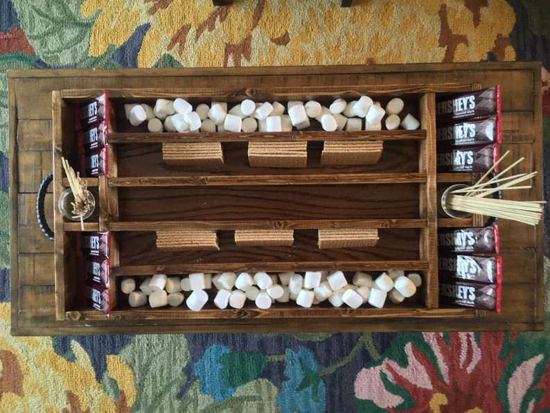 Extra Large S'mores Caddy: White Pine & Oak Serving Box (34" X 19.5" X 3") - Etsy | Etsy (Global)