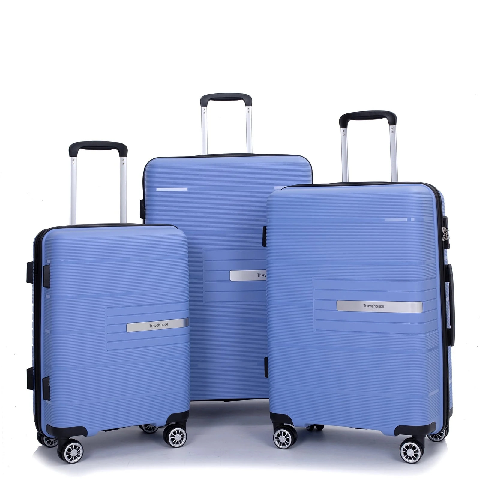 Tripcomp 3 Piece Luggage Sets, Hardside Carry On Luggage, PP case with Two Hooks, Spinner Wheels,... | Walmart (US)