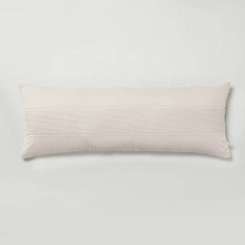 16"x42" Slub Center Stripe Oversized Lumbar Bed Pillow - Hearth & Hand™ with Magnolia | Target