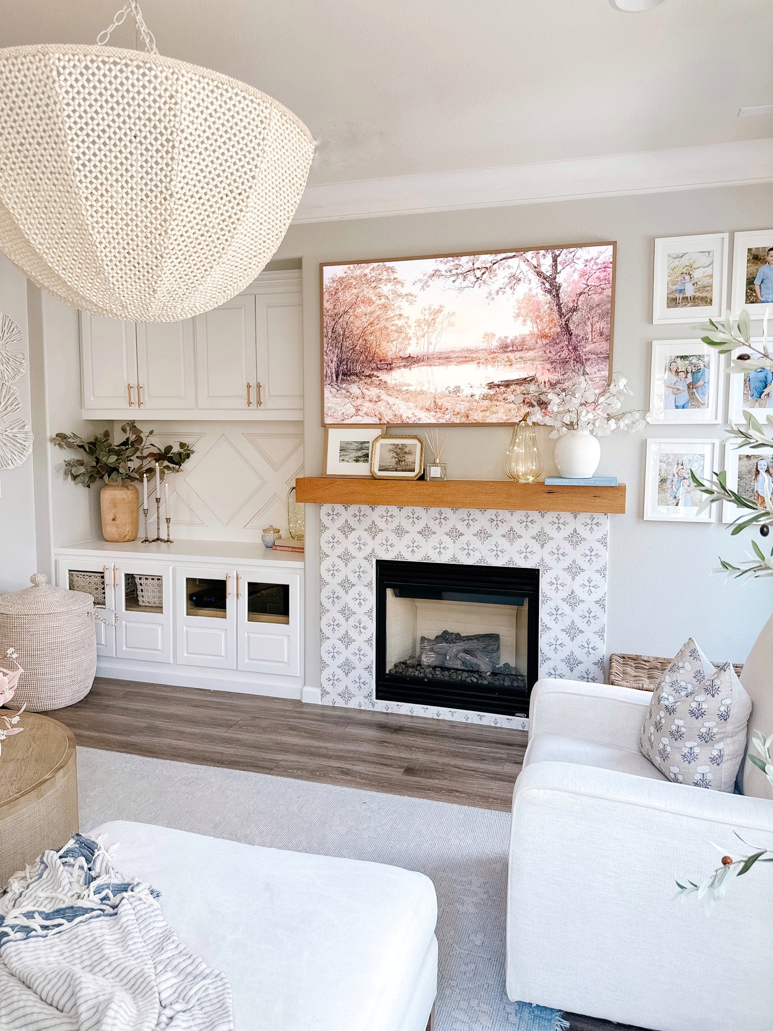 Livingroom fall view - I absolutely love how this space feels now with the fireplace and mantel done. Comment LBDAY for a direct link to you DMs. 

#LTKSeasonal #LTKsalealert #LTKFind