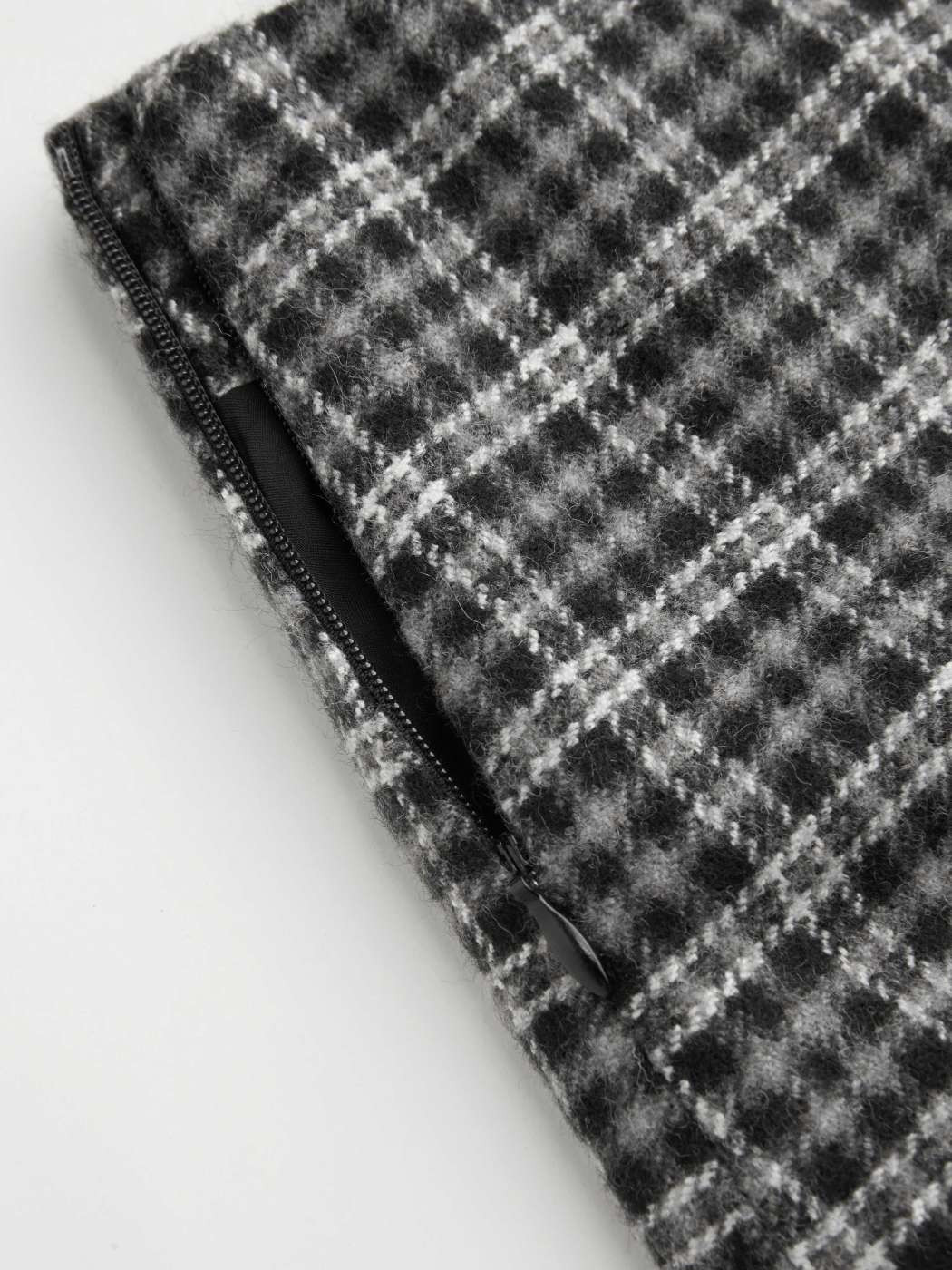 Ländlicher Kern Gewebt Mid Rise Karo Zipper Minirock For Arbeit | Cider