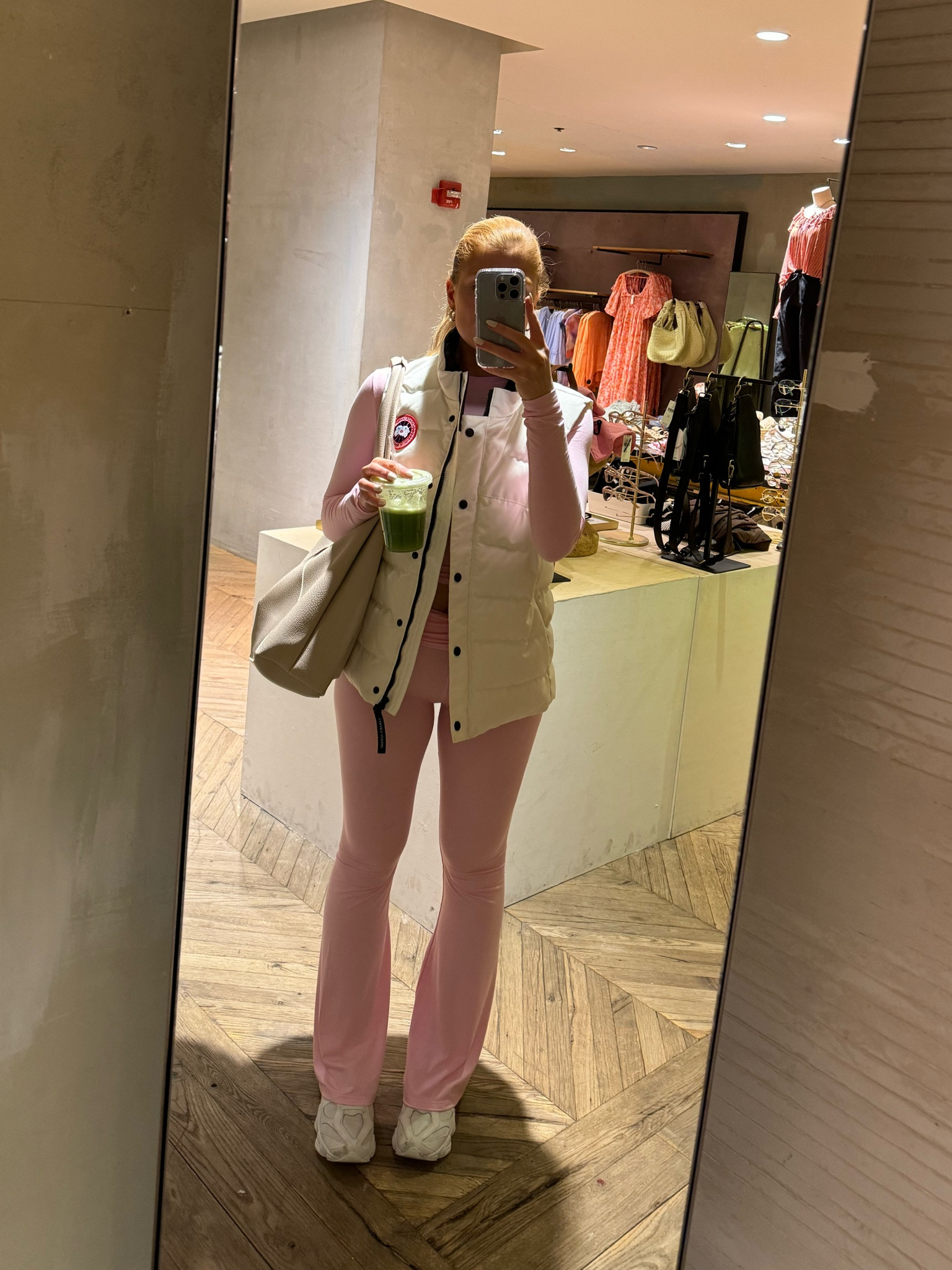 Pink matching set to run errands, Skims dupe! This bag is the perfect size! 

#LTKfitness #LTKstyletip #LTKSeasonal