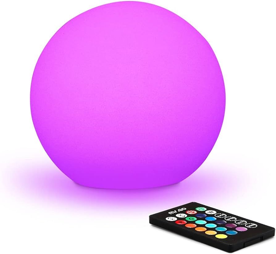 Mr.Go 6-inch RGB Color-Changing LED Globe Orb Light w/Remote, Mood Lamp Kids Night Light, 16 Dimm... | Amazon (US)
