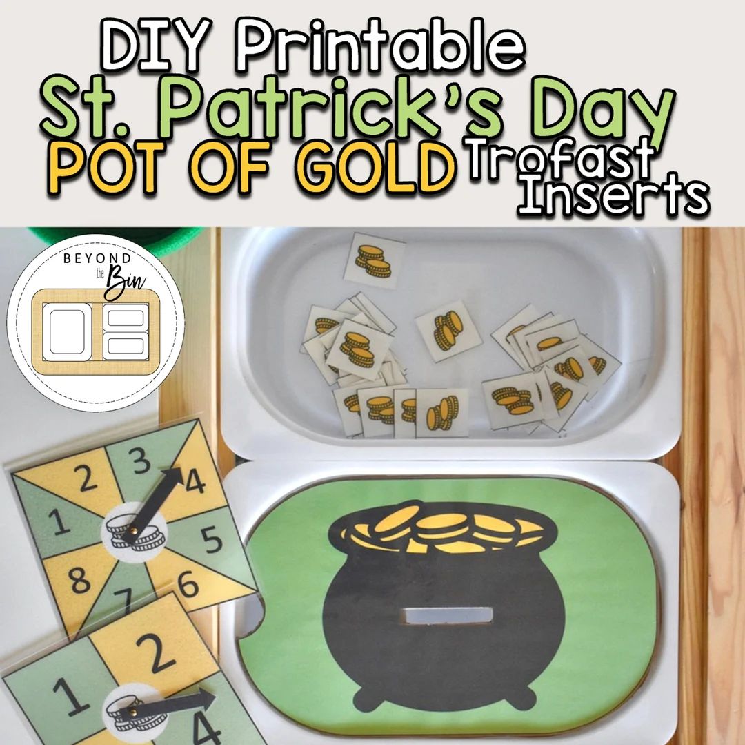 Pot of Gold: Saint Patrick's Day Trofast Bin Inserts for Flisat Table DIY Printable Digital Downl... | Etsy (AU)