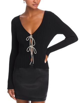 Tie Front Ribbed Top | Bloomingdale's (US)