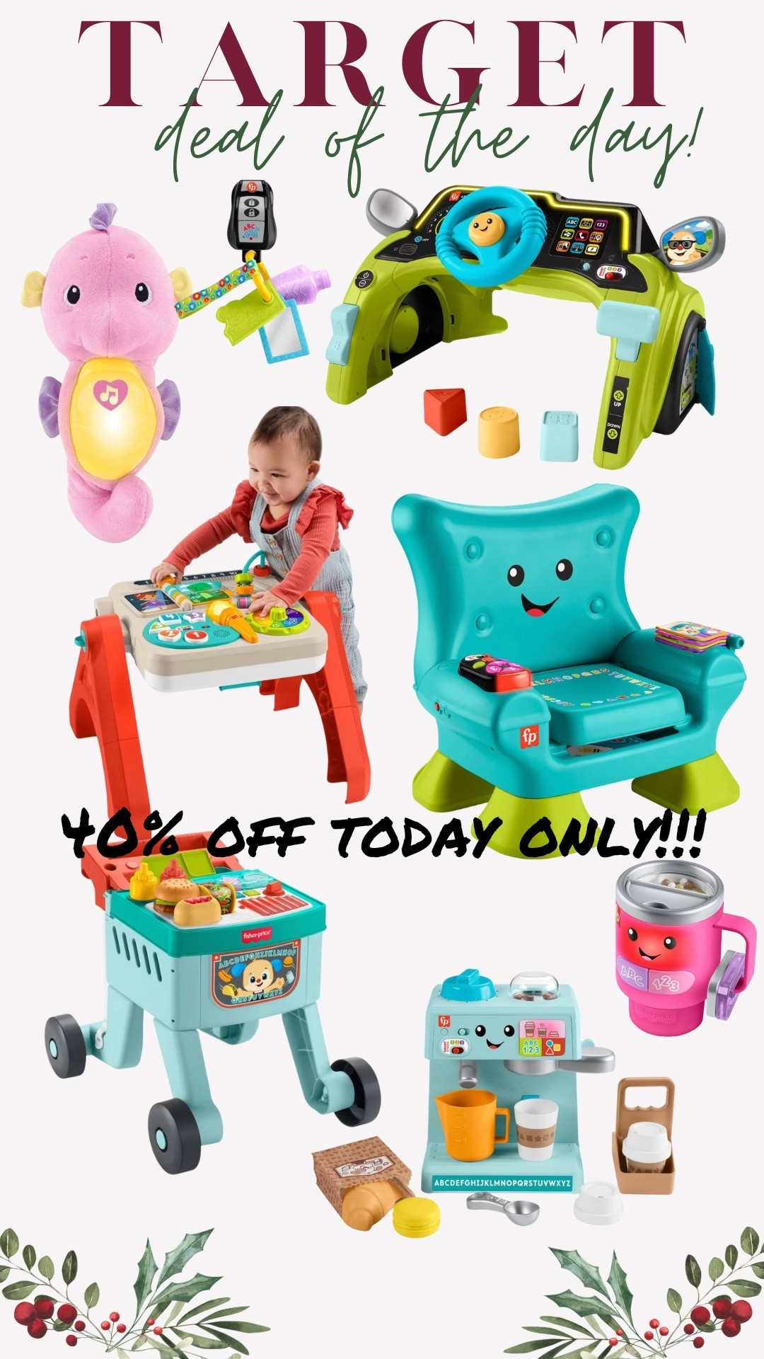 Targets deal of the day! 40% off Fischer Price toys! 

#LTKBaby #LTKGiftGuide #LTKHoliday