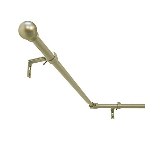 Decopolitan Ball Bay Window Curtain Rod Set, Light Gold | Amazon (US)