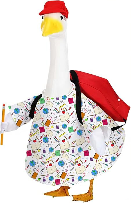 AZYM Back to School Porch Goose Outfits,4 Pcs/Set Yard Goose Statue Clothes for 23" Statue Patio ... | Amazon (US)