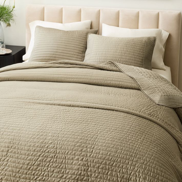 Silky TENCEL™ Pick Stitch Quilt & Shams | West Elm (US)