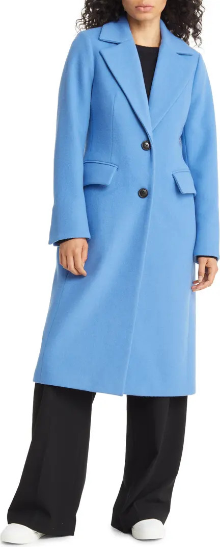 MICHAEL Michael Kors Notch Collar Wool Blend Coat | Nordstrom | Nordstrom