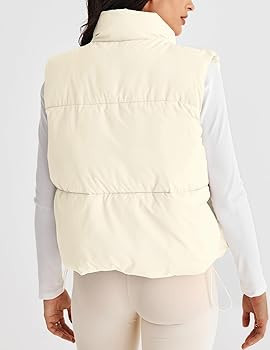 MEROKEETY Womens Puffer Vest Stand Collar Zip Up Sleeveless Padded Gilet Coat with Pockets | Amazon (US)
