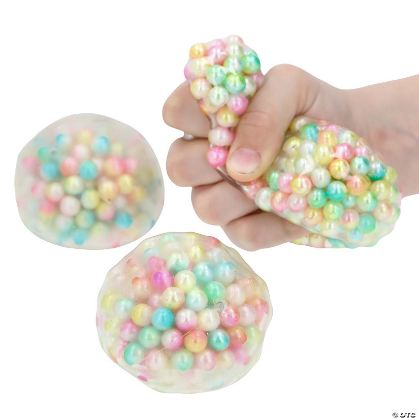 2 1/4" diam. Bright Color Sensory Stress Balls with ASMR Beads - 12 Pc. | Oriental Trading Company