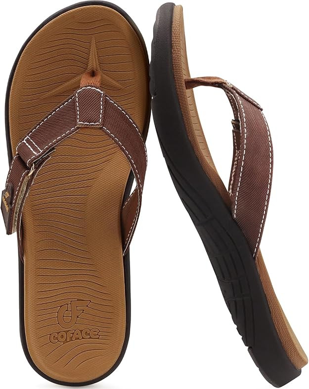 COFACE Flip Flops for Women with Arch Support Beach Thong Sandals for Woman Adjustable Fashion Or... | Amazon (US)