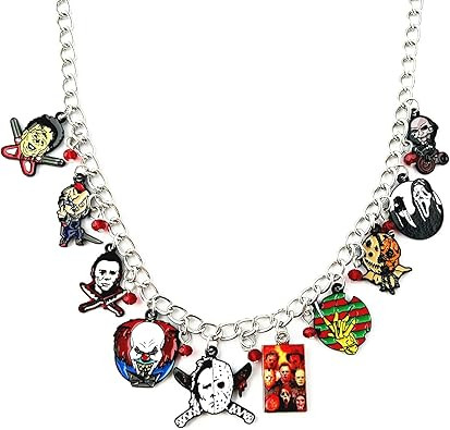 Michal Myer Jason Voorhe Fredy Kruegr Necklace Horror Charm Necklace Gifts for Woman | Amazon (US)