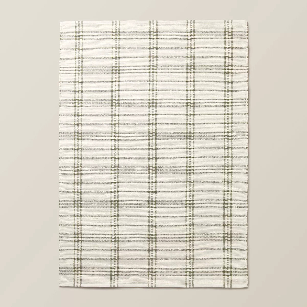7'x10' Tri-Stripe Plaid Handmade Woven Area Rug Green/Cream - Hearth & Hand™ with Magnolia | Target
