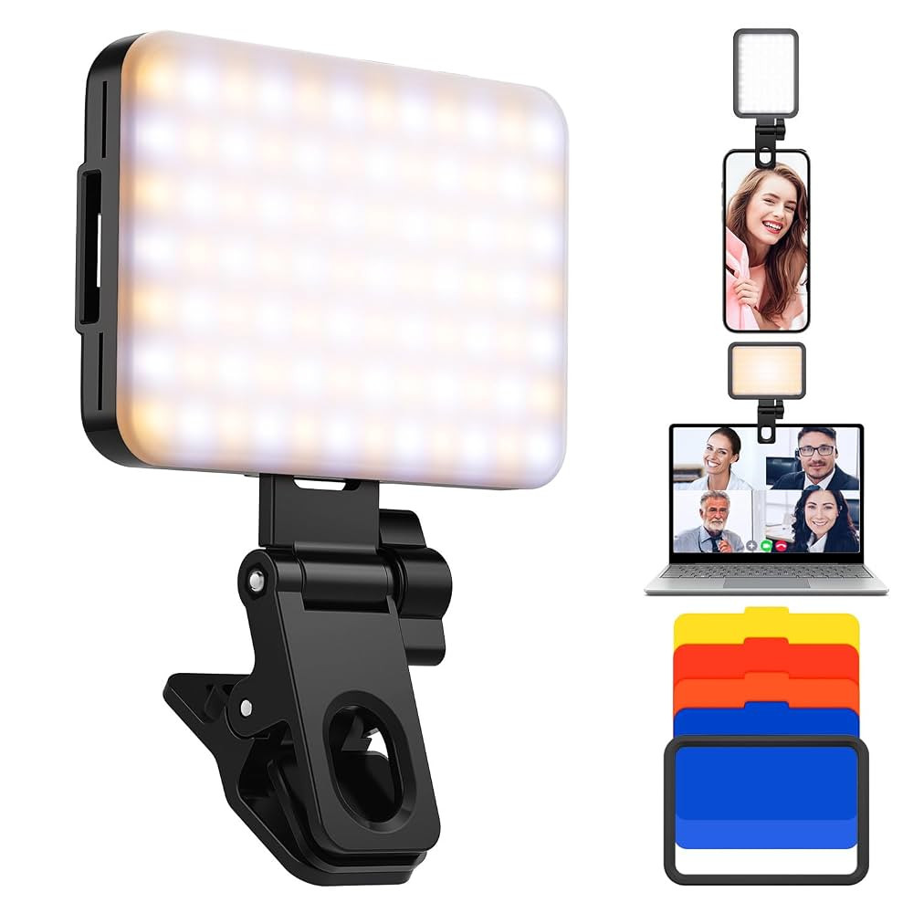 K&F Concept LED Video Light, Clip Fill Light with 4 Color Filter, 2000mAh Rechargeable Conference... | Amazon (US)
