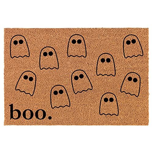 Welcome Doormat Natural Coco Coir Door Mat Boo Ghosts Full Halloween Funny (24" x 16") | Amazon (US)