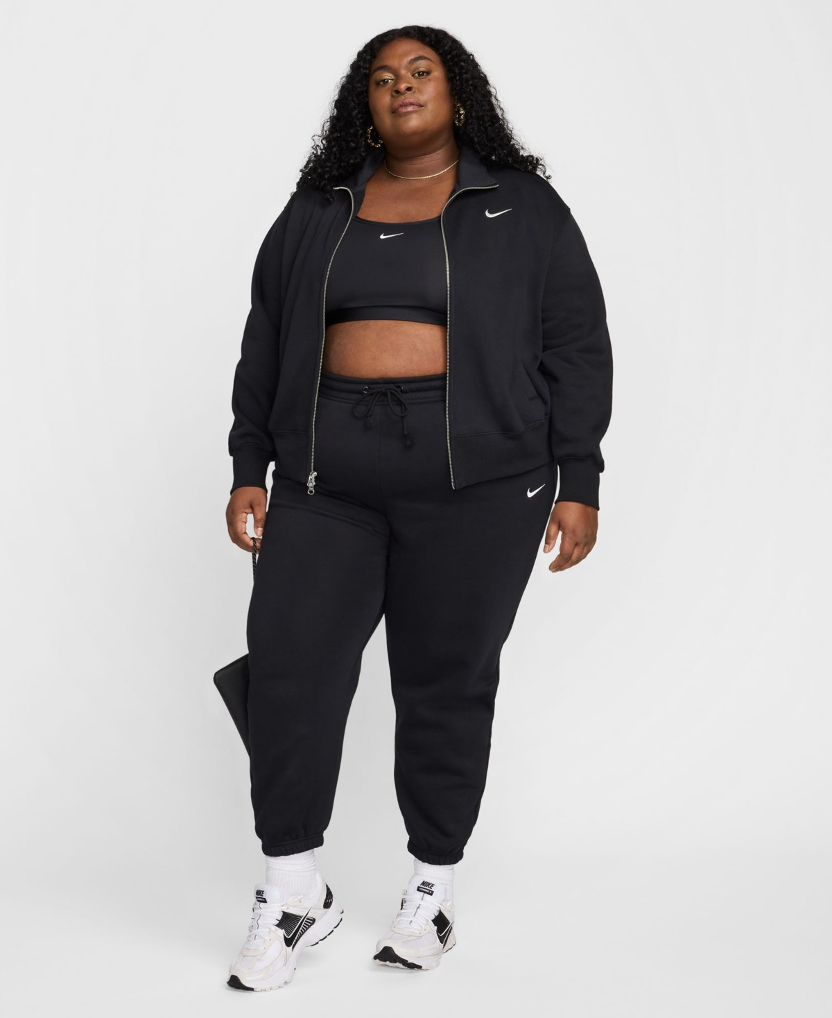 Nike Sportswear Plus Size Phoenix Fleece High-Waist Oversized Sweatpants - Black/sail | Macy's