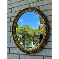 Vintage Italian 1988 Gold Wood Frame Mirror/ & Bronze Tone Carved Wooden Wall Mirror Made in Italy | Etsy (US)