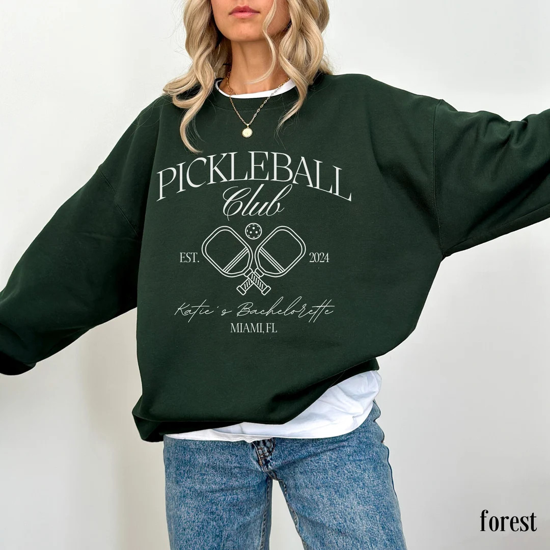 Custom Pickleball Sweatshirt Personalized Pickleball Bachelorette Sweatshirt Luxury Pickleball Ba... | Etsy (US)