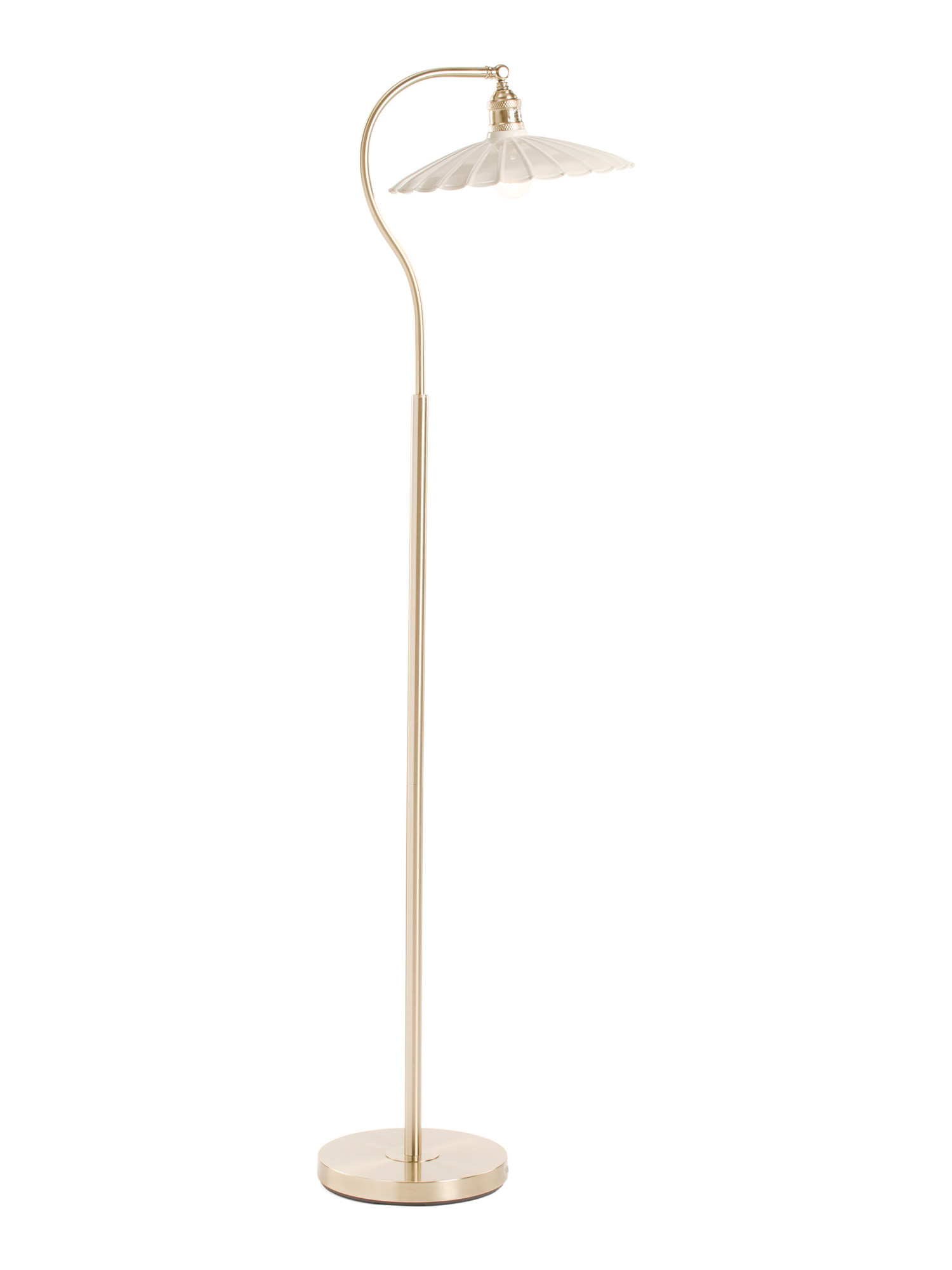 63in Metal Floor Lamp With Scalloped Ceramic Shade | Furniture & Lighting | Marshalls | Marshalls
