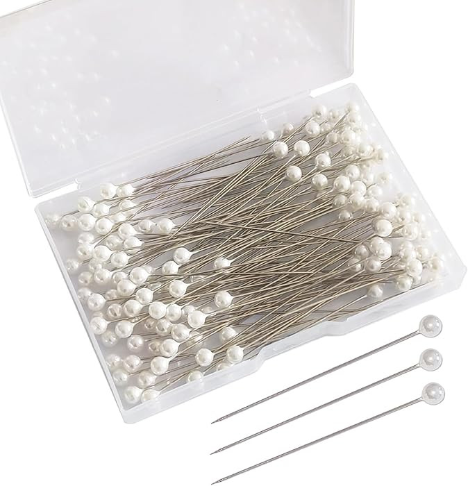 100 Pieces Corsage Pins Round Faux Pearl Head Pins Wedding Bouquet Pins Floral Bouquet Pins White... | Amazon (US)