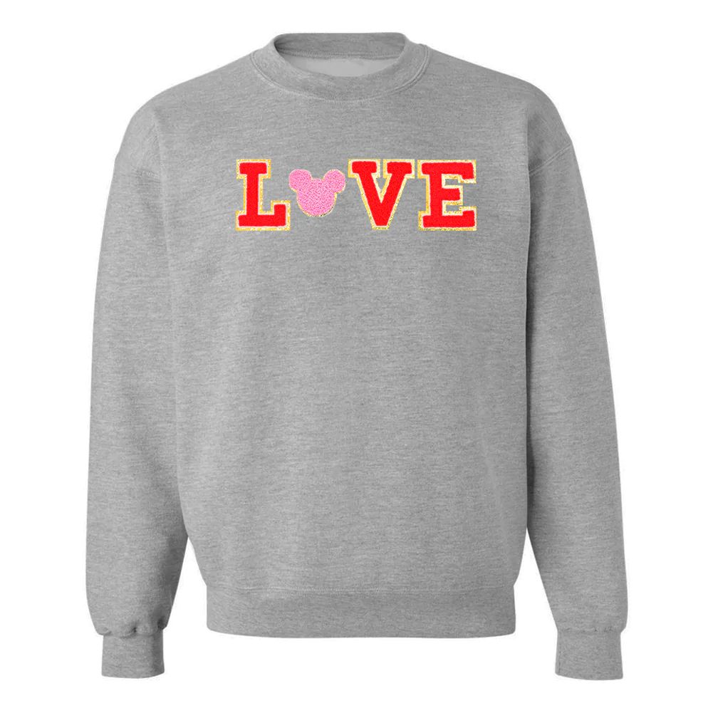 Mickey Love Letter Patch Crewneck Sweatshirt | United Monograms