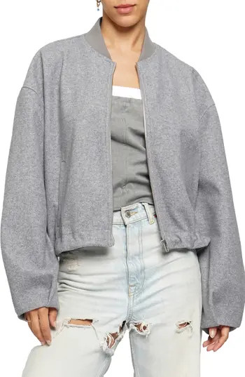 Know One Cares Oversize Bomber Jacket in Heather Grey at Nordstrom Rack, Size Medium | Nordstrom Rack