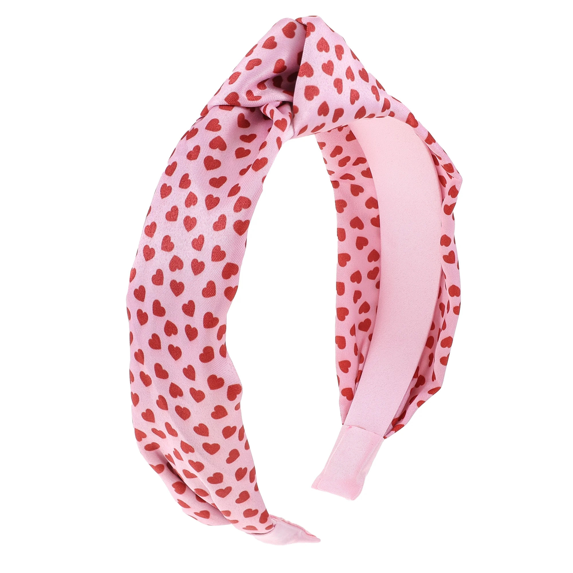 Way to Celebrate Valentine's Day Pink Hearts Fabric Headband, 1 Piece | Walmart (US)