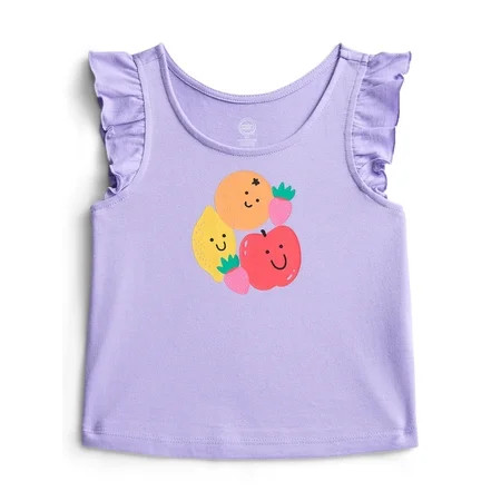 Wonder Nation Toddler Girls Graphic Tank Top with Ruffle Sleeves, Sizes 18M–5T | Walmart (US)