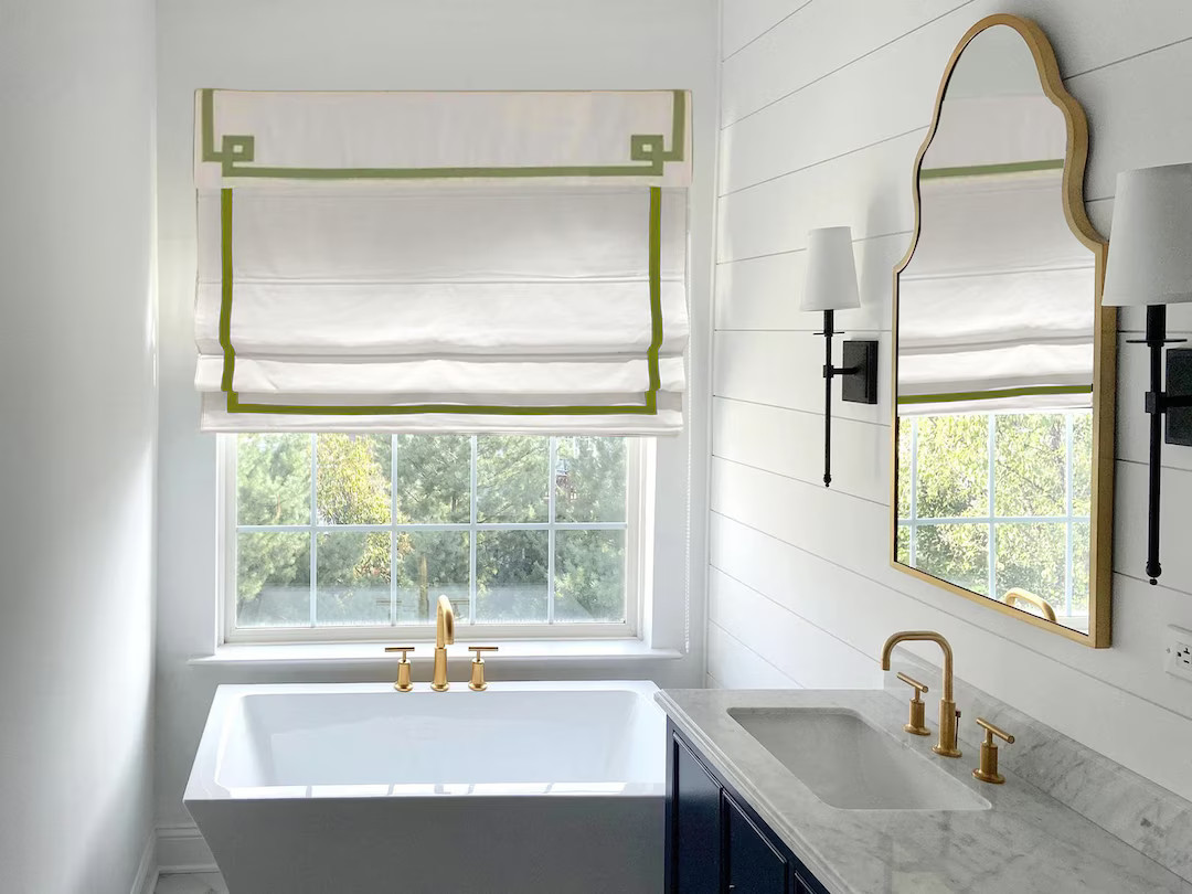 85 Colors Custom Roman Shades With Greek Key Valance,hardware Include, Window Blind, Cotton Blend... | Etsy (US)