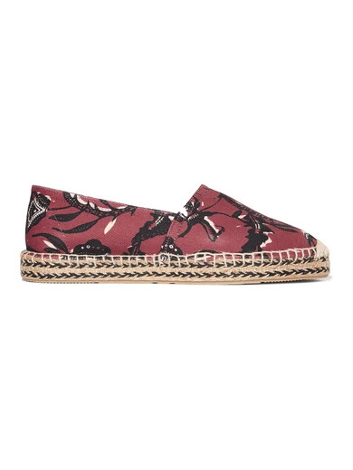 Isabel Marant - étoile Canaee Printed Canvas Espadrilles - Claret | NET-A-PORTER (US)