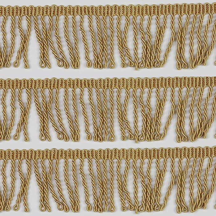 50mm Antique Gold Macrame Trim - 10Yd Bohemian Lace for Home Decor & Crafts | Amazon (US)