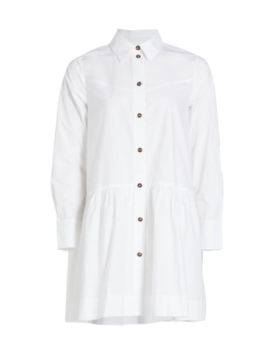 Cotton Poplin Mini Shirt Dress | Saks Fifth Avenue