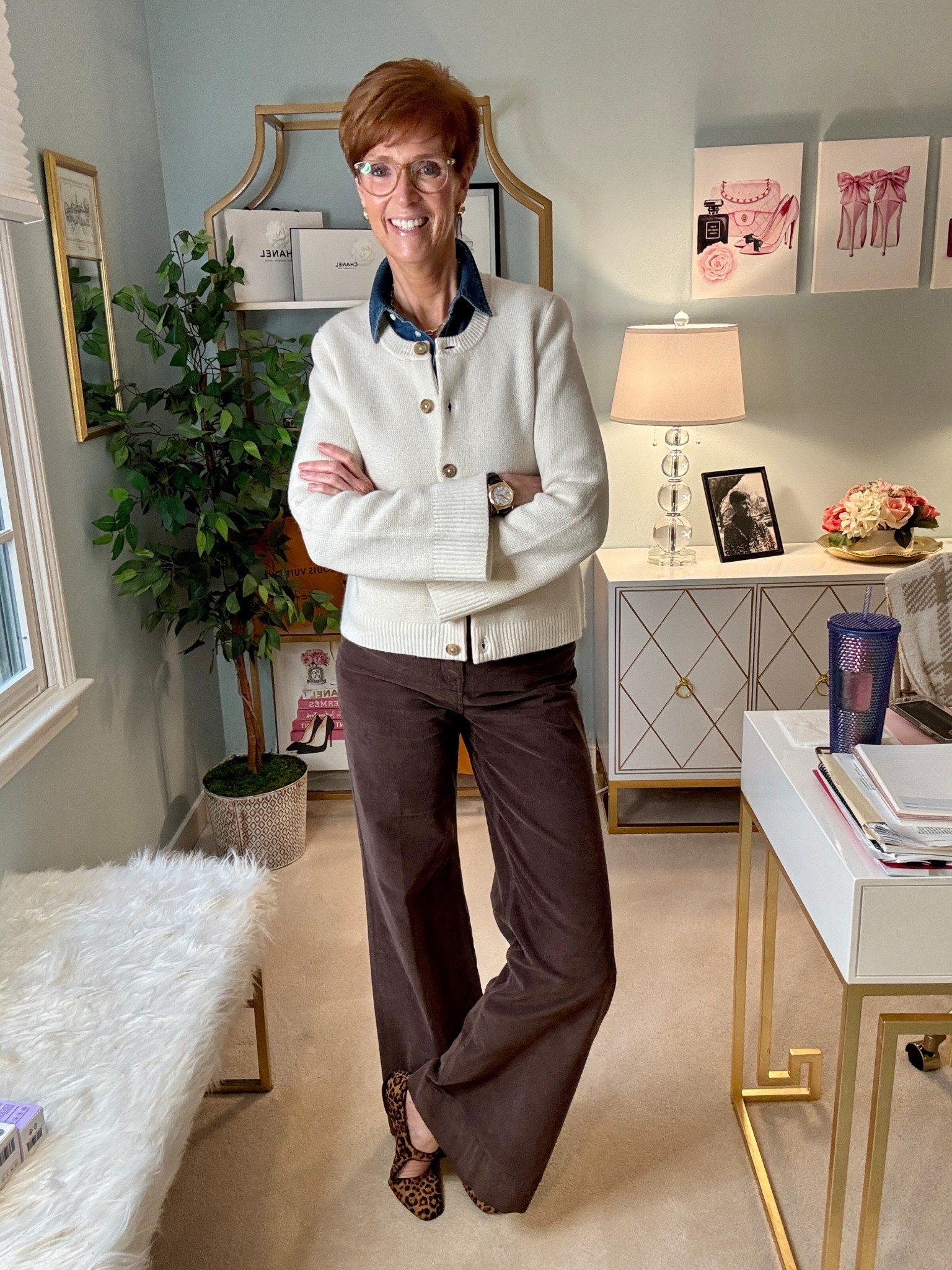 I’m a repeat offender — and I’m okay with it.

Follow, Like & Comment OOTD and I’ll send links right to your DM
 When it comes to timeless style, I’m all about rewearing what works. 
Today’s outfit is built on those repeat staples: a dark denim shirt, cream lady-jacket cardigan, wide-leg cords, and leopard print Mary Janes. 
It’s polished, classic, and totally wearable for everyday.
If you’re building a wardrobe that feels effortless (not endless), this series is for you. Each week I’ll share an #OOTD reel with pieces that mix and match from my real-life closet — and I’ll link everything I can in my ShopMy storefront so you can shop smarter, not harder.

➡️ Save this for inspo next time you reach for your fall favorites. 💬 Tell me in the comments — are you a repeat offender too? 🔗 Tap the link in my bio to shop this look and more of my daily outfits.

#TimelessStyle #ClassicStyle #OOTDReel #FallOutfitIdeas #StyleOver40 #TallWomenStyle #CapsuleWardrobe #EffortlessChic #RepeatOffenderStyle #ShopMyLinks #EverydayOutfits #OutfitInspiration #WardrobeEssentials #StyleTips #SustainableStyle #OOTDInspo #FallFashionReel #RewearYourCloset #FashionOver40 #ATallDrinkOfStyle

#LTKTall #LTKStyleTip #LTKOver40