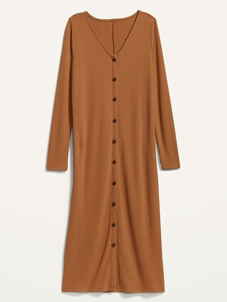 Rib-Knit Cardigan Sweater Midi Dress | Old Navy (US)