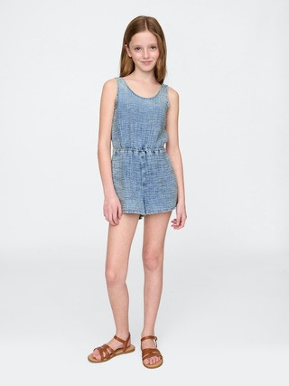 Kids Crinkle Gauze Denim Romper | Gap (US)