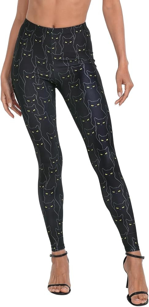 HDE Trendy Design Workout Leggings - Fun Fashion Graphic Printed Cute Patterns | Amazon (US)