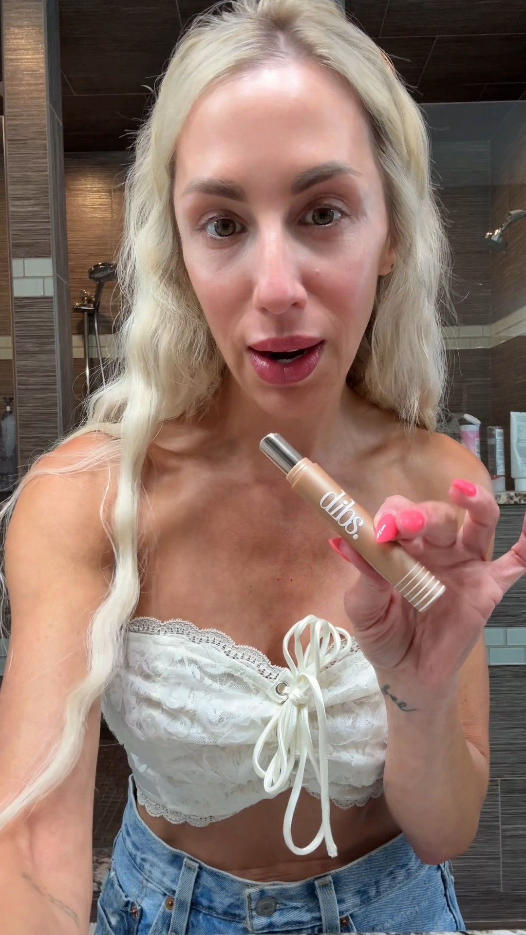 I am in love with the @DIBS Beauty Edit Stick ✨ It brightens and conceals so beautifully. My lace top is @12th Tribe 🤍

#LTKgrwm #LTKselfcare #LTKBeauty