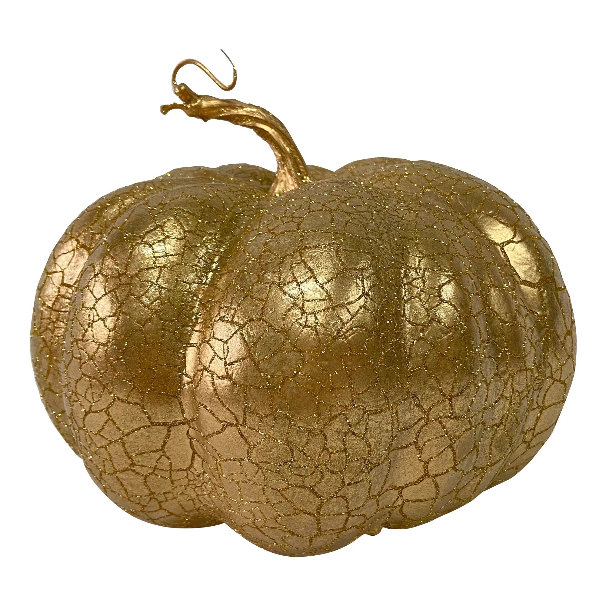 Northlight Crackled Fall Harvest Pumpkin Decoration - 7" - Gold Finish | Walmart (US)