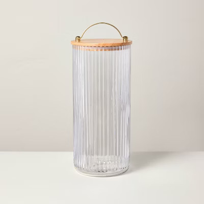 80oz Fluted Glass Storage Canister with Wood Lid - Hearth & Hand™ with Magnolia | Target