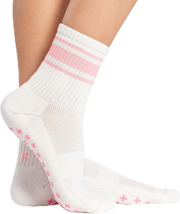 Kamo Fitness Pilates Grip Socks for Women, Grippy Non-Slip Yoga Barre Crew | Non-slip grippy sock... | Amazon (US)